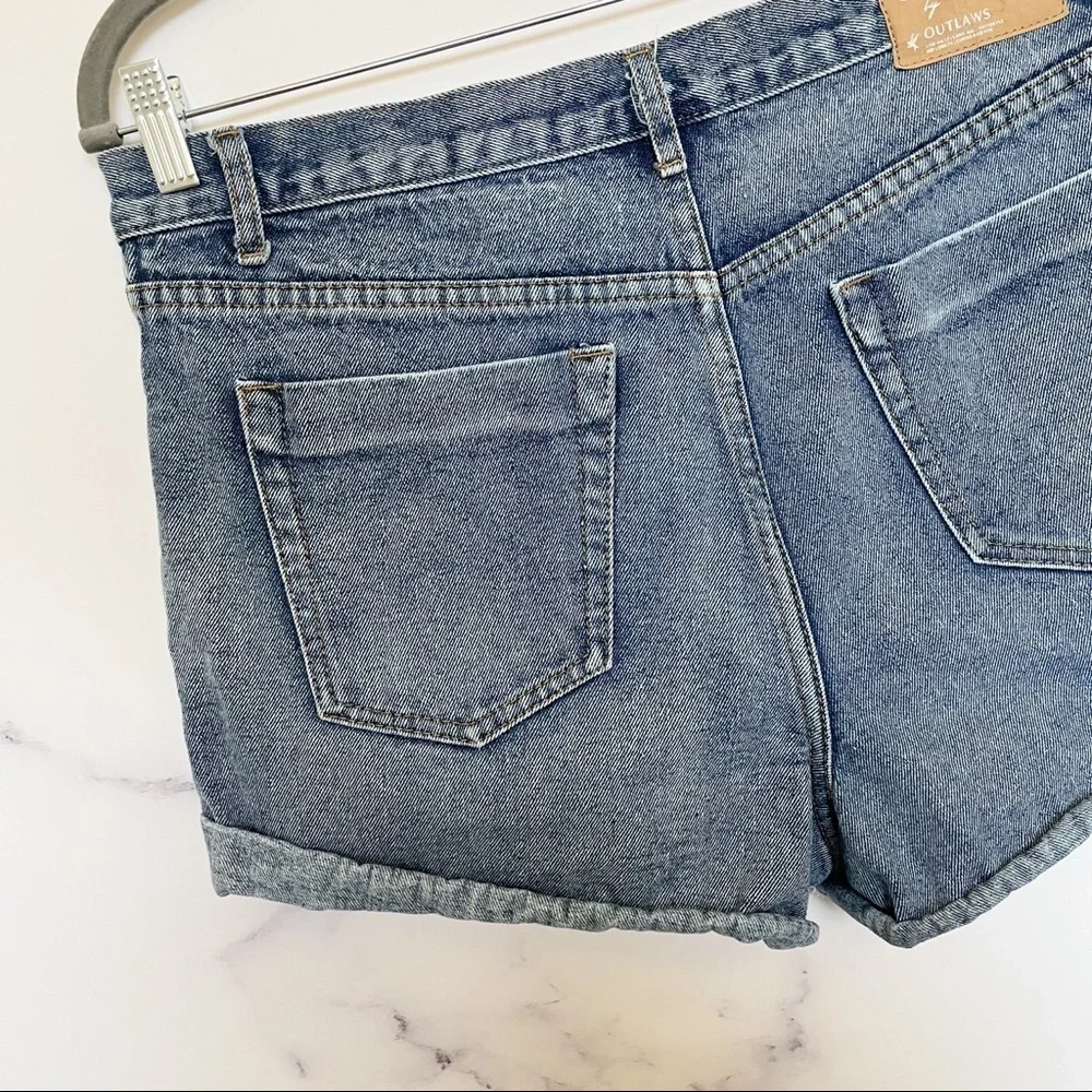 One Teaspoon x Free People Outlaws Distressed Denim Shorts